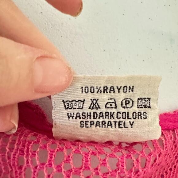 Pepper Free Size Pink Dress Asymmetric Floral Tie Dye Lace Beachy Boho Hippie - Picture 8 of 8